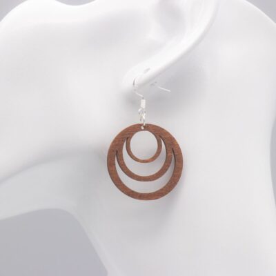 Elegante Holz Hängeohrringe Kreise