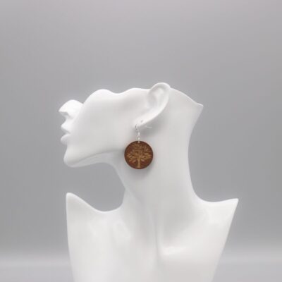 Elegante Holz Hängeohrringe Lebensbaum