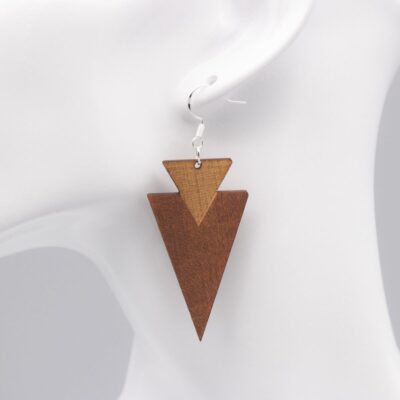 Elegante Holz Hängeohrringe Dreiecke
