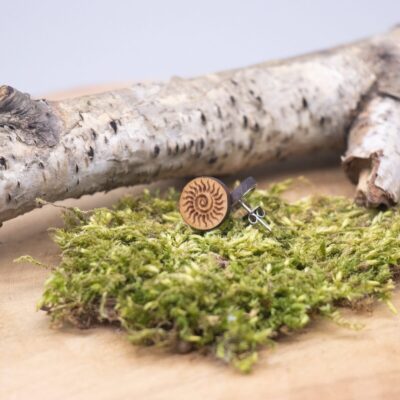 Holz Ohrstecker Sonne/Mandala - rund Buche hell