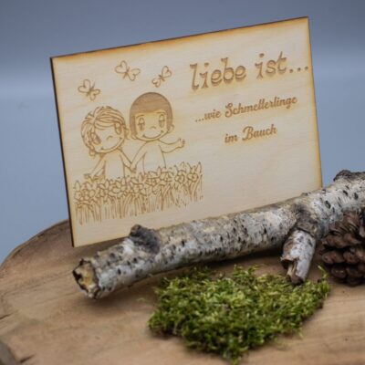 Holzkarte Liebe ist...