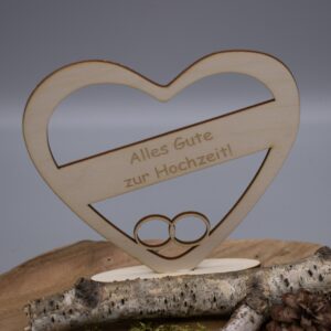 Geldgeschenk zur Hochzeit – aus Holz personalisiert
