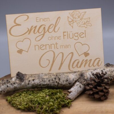 Holzkarte für Mama 3 - 10x15cm
