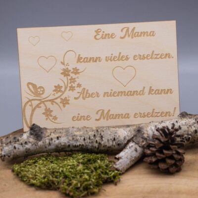 Holzkarte für Mama 2 - 10x15cm