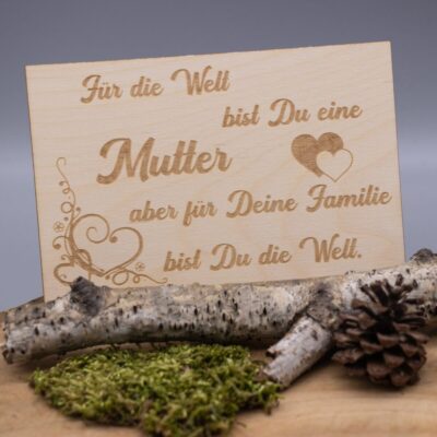 Holzkarte für Mama 1 - 10x15cm