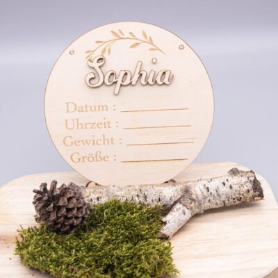 Babytafel mit Name - 14cm - personalisierbar