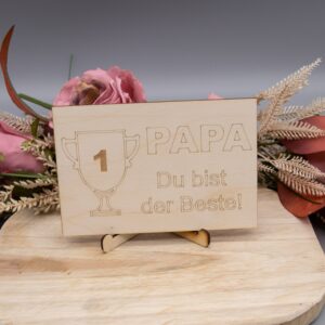 Holzkarte bester Papa – 10x15cm