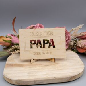 Holzkarte Papa (ausgeschnitten) – 10x15cm