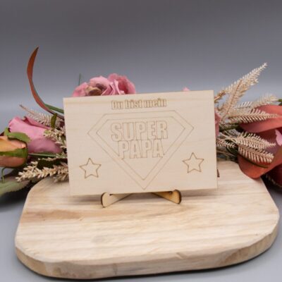 Holzkarte Superpapa - 10x15cm