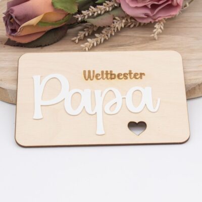 Holzkarte -Weltbester Papa (10x15)