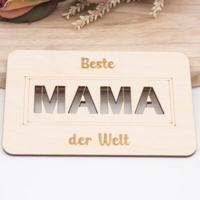 Holzkarte Beste Mama - 10x15cm