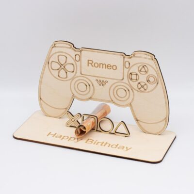 Geldgeschenk für Zocker / Controller - Gamer - aus Holz personalisiert