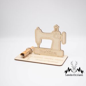 Geldgeschenk Nähmaschine – aus Holz personalisiert