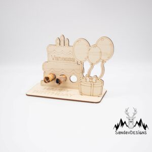 Geldgeschenk Geburtstagstorte – aus Holz personalisiert