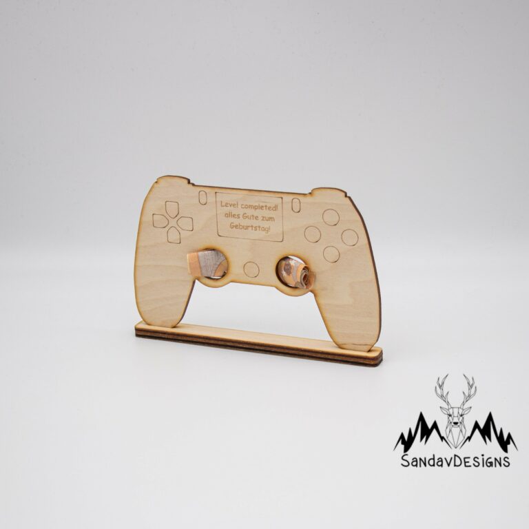 Geldgeschenk Zocker/Gamer - aus Holz personalisiert