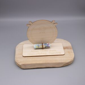 Geldgeschenk Saugroboter – aus Holz personalisiert