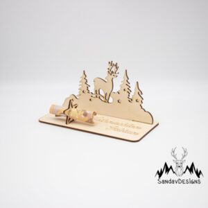 Geldgeschenk Weihnachten Hirsch- aus Holz personalisiert