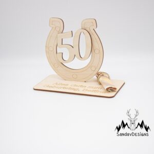 Geldgeschenk 50.Geburtstag – aus Holz personalisiert