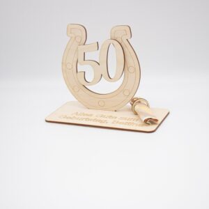 Geldgeschenk 50.Geburtstag – aus Holz personalisiert