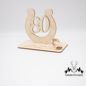 Geldgeschenk 80.Geburtstag – aus Holz personalisiert