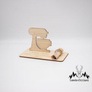 Geldgeschenk Küchenmaschine – aus Holz personalisiert