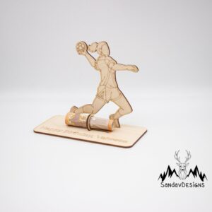 Geldgeschenk Handball – aus Holz personalisiert