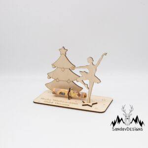 Geldgeschenk Weihnachtsballerina – aus Holz personalisiert