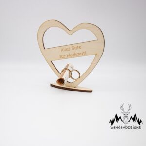 Geldgeschenk zur Hochzeit – aus Holz personalisiert