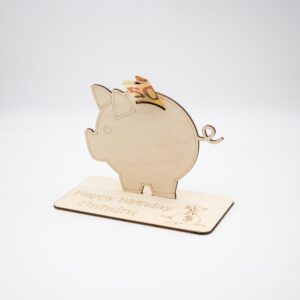 Geldgeschenk Sparschwein – aus Holz personalisiert