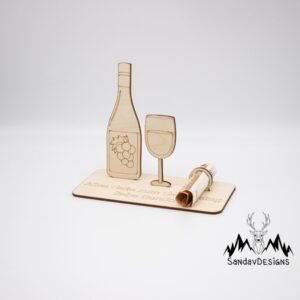 Geldgeschenk Weinflasche – aus Holz personalisiert