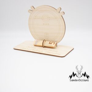 Geldgeschenk Saugroboter – aus Holz personalisiert