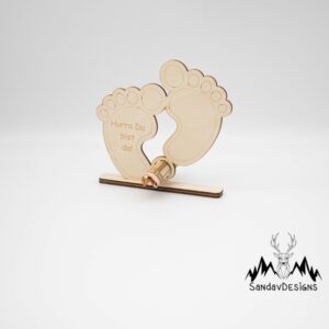 Geldgeschenk zur Geburt – Baby – aus Holz personalisiert