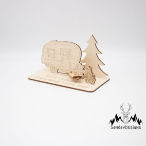 Geldgeschenk Wohnwagen – aus Holz personalisiert
