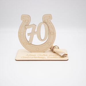 Geldgeschenk 70.Geburtstag – aus Holz personalisiert