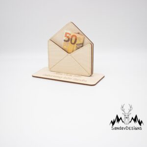 Geldgeschenk Briefumschlag – aus Holz personalisiert