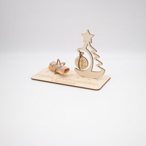 Geldgeschenk Weihnachtsbaum – aus Holz personalisiert