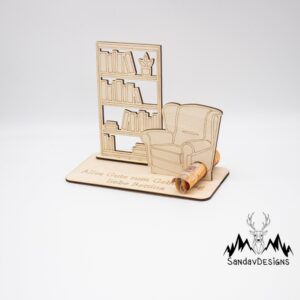 Geldgeschenk Lesezimmer – aus Holz personalisiert
