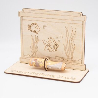 Geldgeschenk Aquarium - aus Holz personalisiert