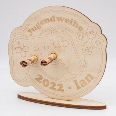 Geldgeschenk Teenager/Jugendweihe 2026 - Zocker/Gamer - aus Holz personalisiert