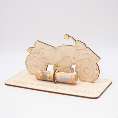 Geldgeschenk Quad - aus Holz personalisiert
