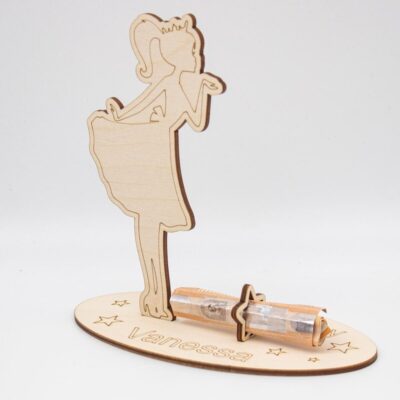 Geldgeschenk für Mädchen - aus Holz personalisiert