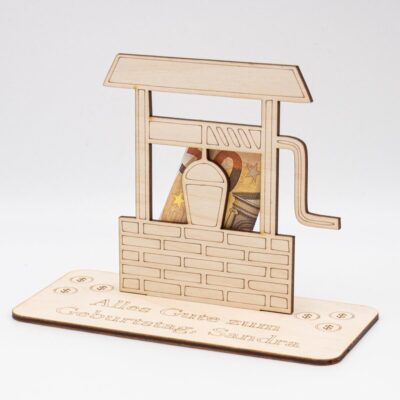 Geldgeschenk Wunschbrunnen - aus Holz personalisiert