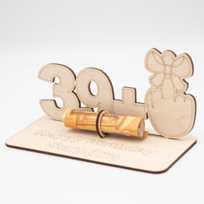 Geldgeschenk zum 40 Geburtstag - aus Holz personalisiert