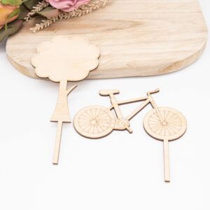 Caketopper Fahrrad mit Baum – Handgefertigter Kuchenaufsatz für Geburtstage & Partys