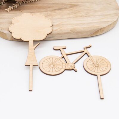 Caketopper Fahrrad mit Baum – Kuchenaufsatz für Geburtstage & Partys