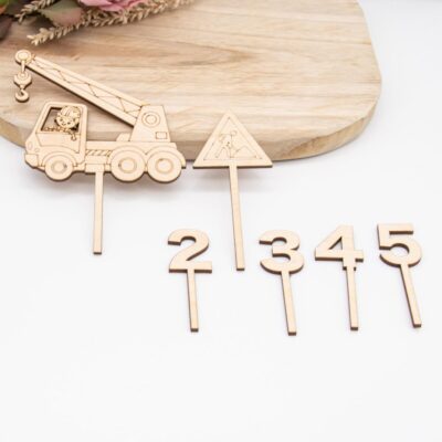 Caketopper Baustelle – Kuchenaufsatz für Geburtstage & Babypartys
