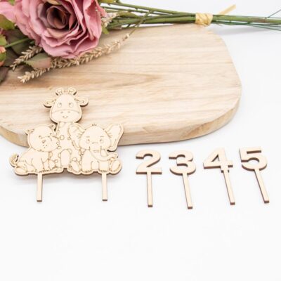 Caketopper Dschungeltiere – Kuchenaufsatz für Geburtstage & Babypartys