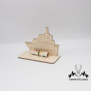 Geldgeschenk Kreuzfahrtschiff – aus Holz personalisiert