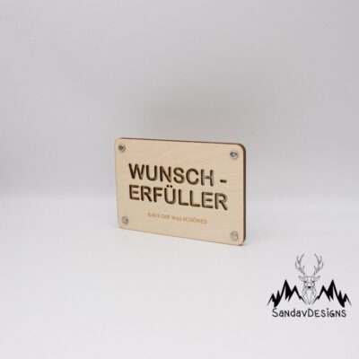 Holzkarte - Geschenkkarte -  Geldgeschenk Wunscherfüller