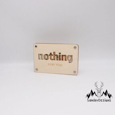 Holzkarte - Geschenkkarte -  Geldgeschenk nothing